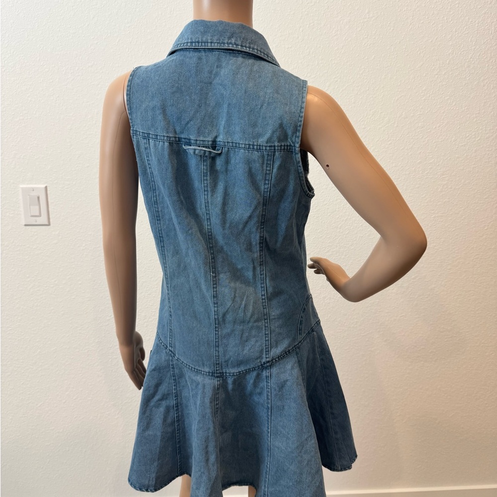 Lulu's Blue Denim Sleeveless Mini Dress - Picture 2 of 4